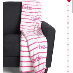 NWT Barbie Pink and White Logo Throw